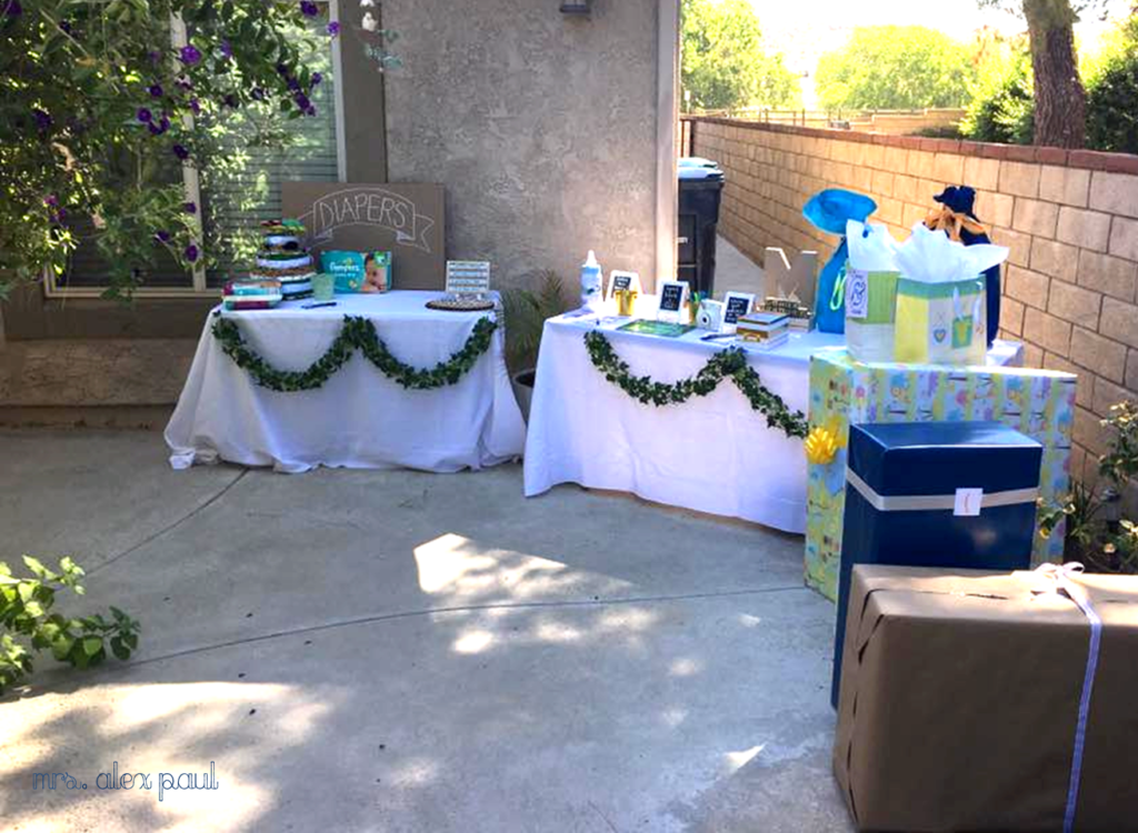 Baby Shower Diaper and Gift Table