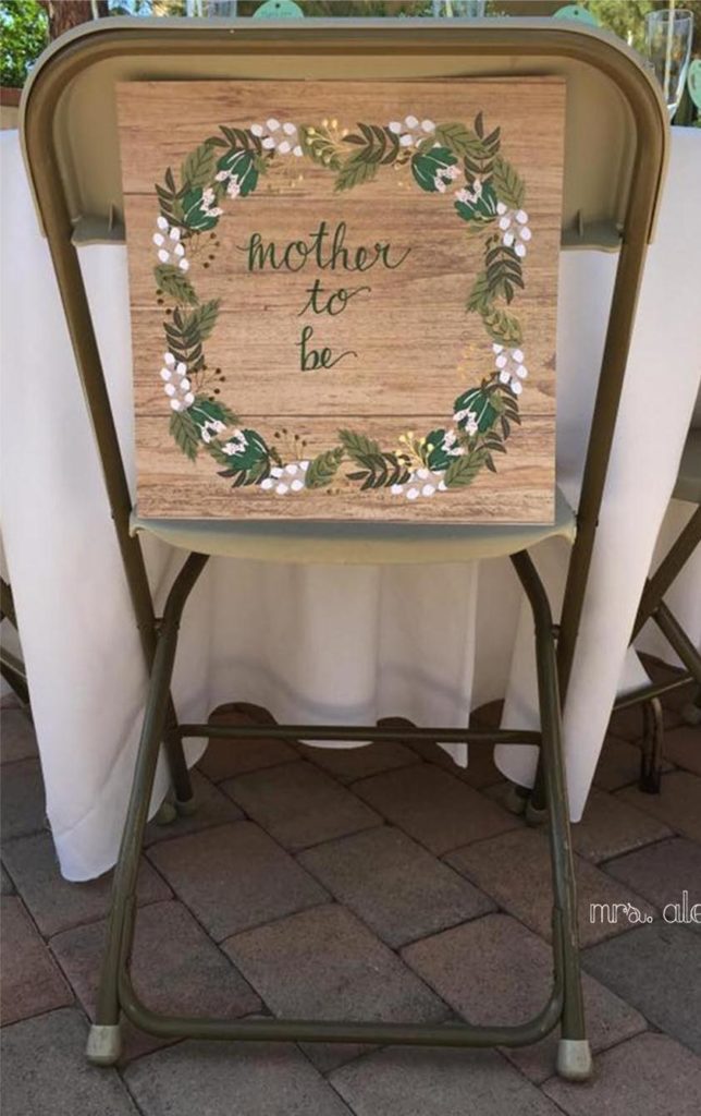 Mother to be Sign on Chair